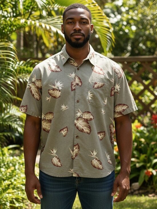 Caribbean Other - Caribbean Men's 3XLT Silk Blend Hawaiian Button Up Shirt Tropical Beach Vacation
